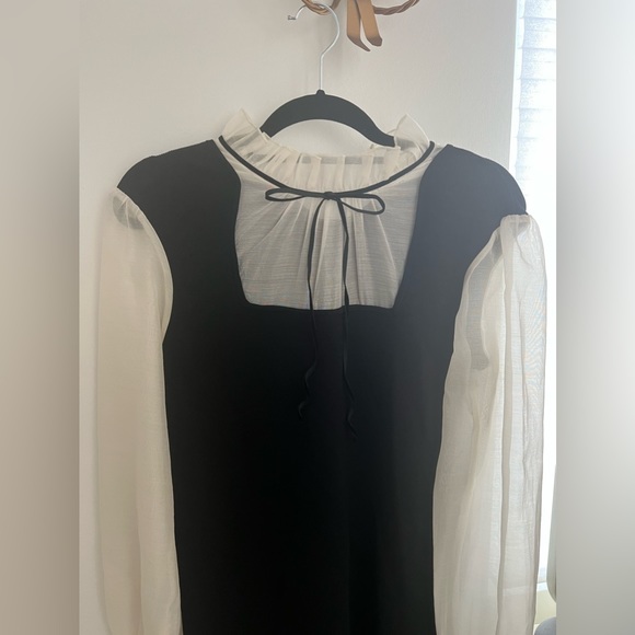 Zara Dresses Zara Black And White Combination Knit Dress Poshmark